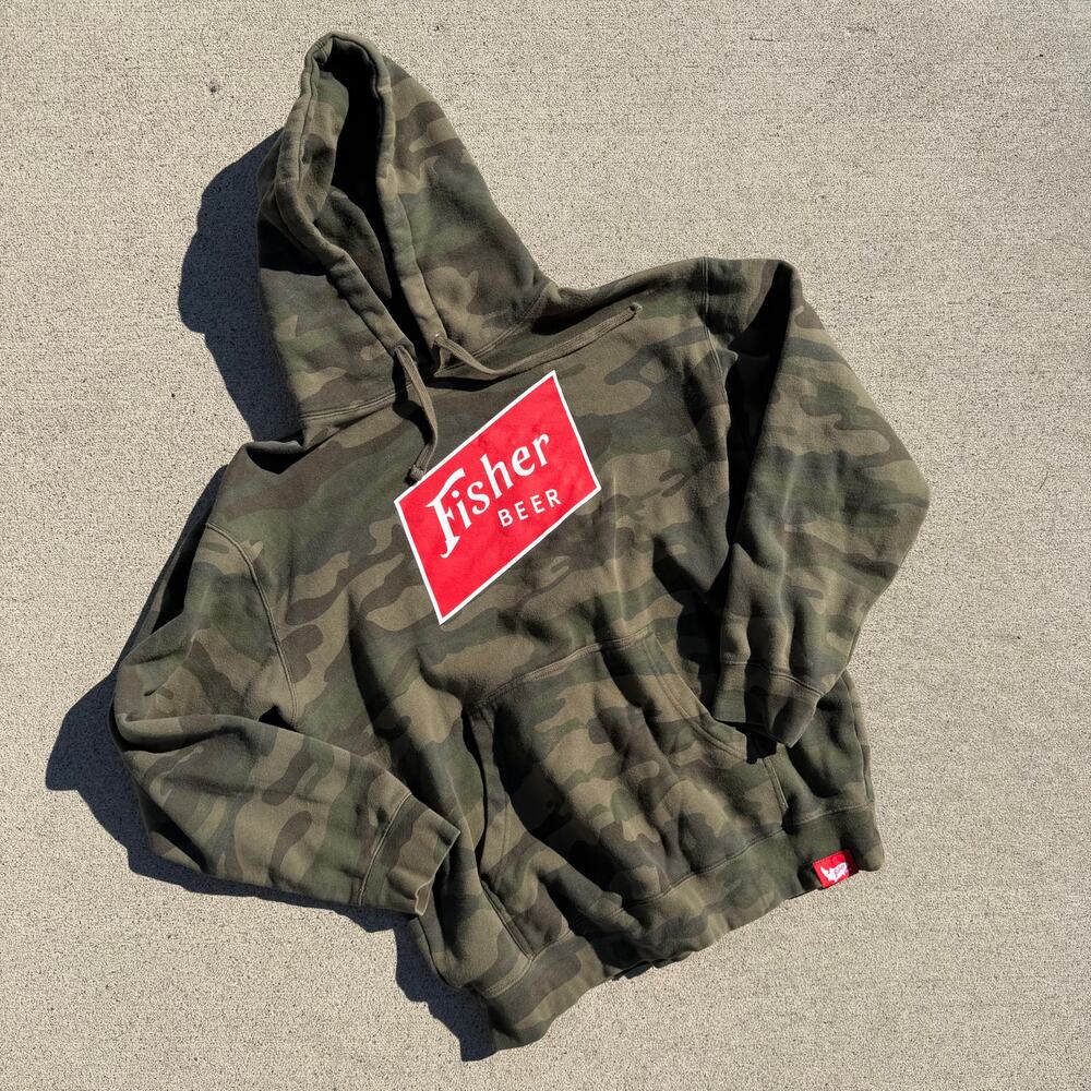 Fisher Beer Camo Graphic Hoodie Men’s Medium Salt Lake City Utah